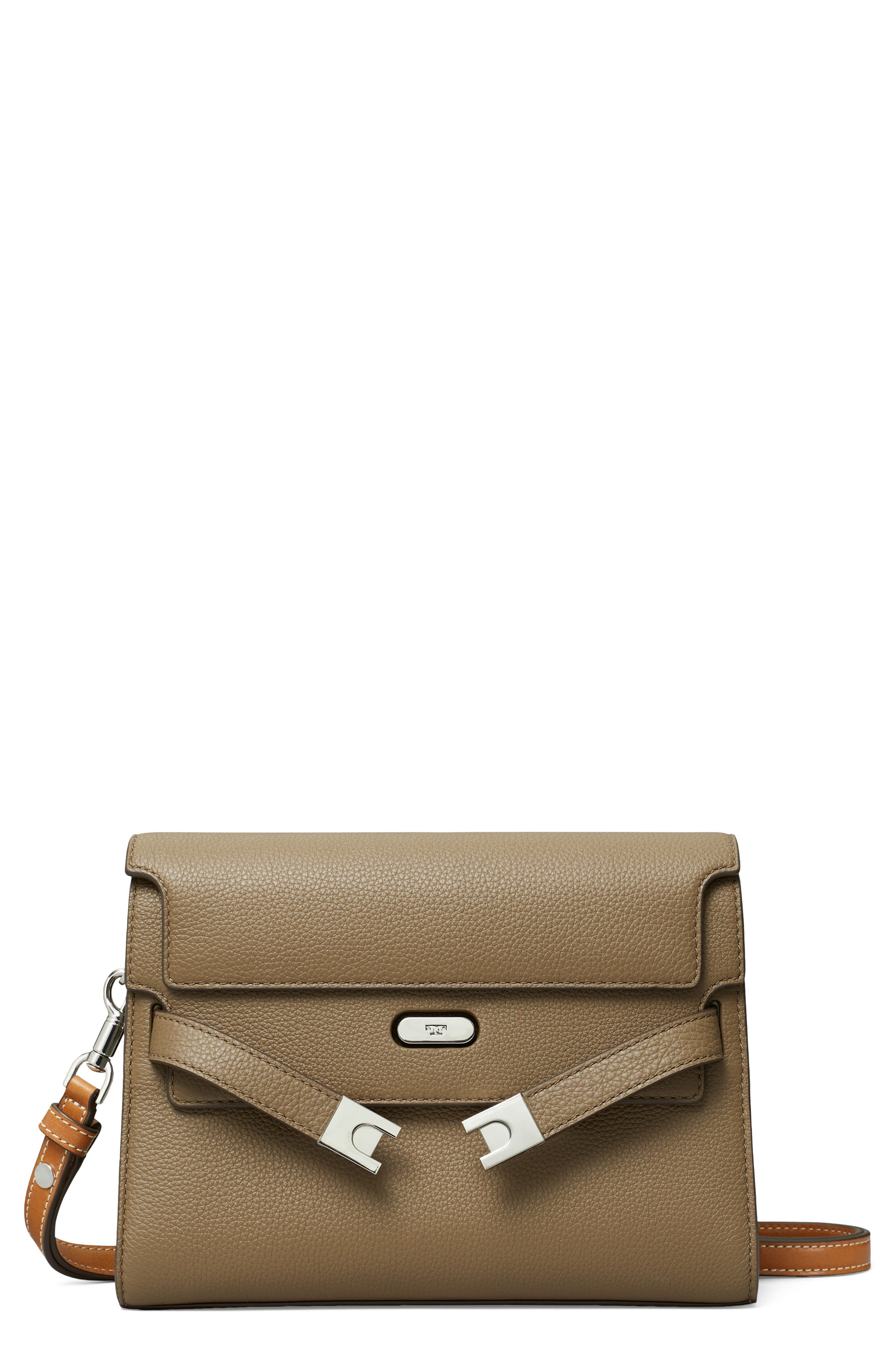 Tory Burch Lee Radziwill Colorblock Pebble Leather Shoulder Bag