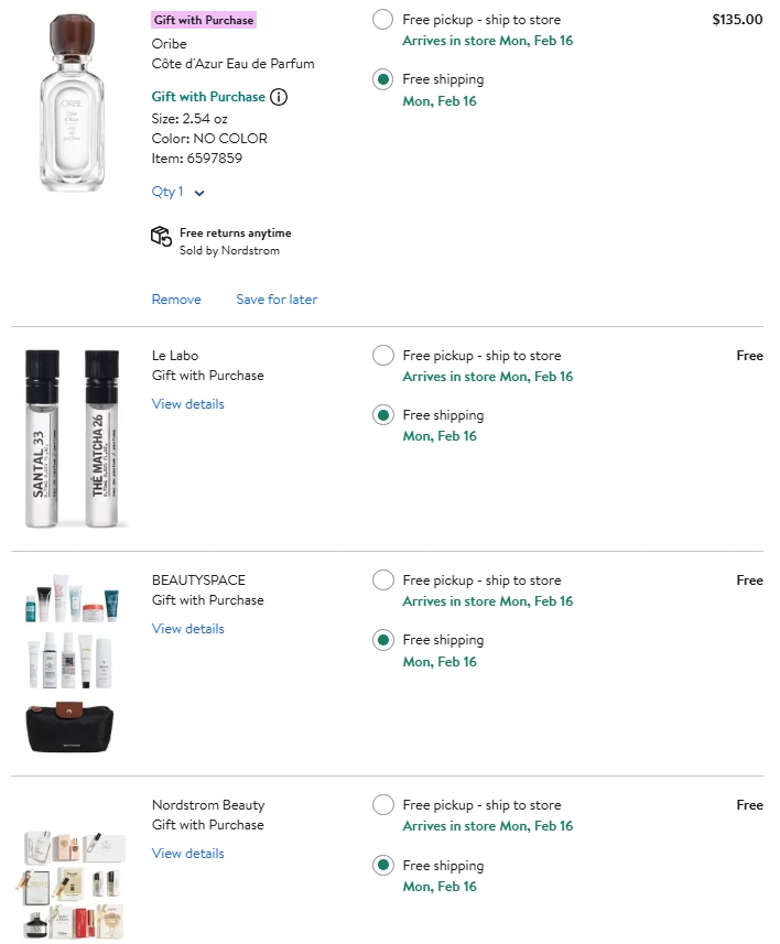 Oribe fragrance double stack hack Nordstrom GWP
