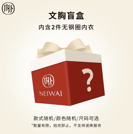 89元包邮！NEIWAI 内外 无钢圈文胸福袋 2件装