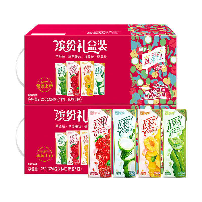 蒙牛真果粒礼盒装250g*24盒*2提