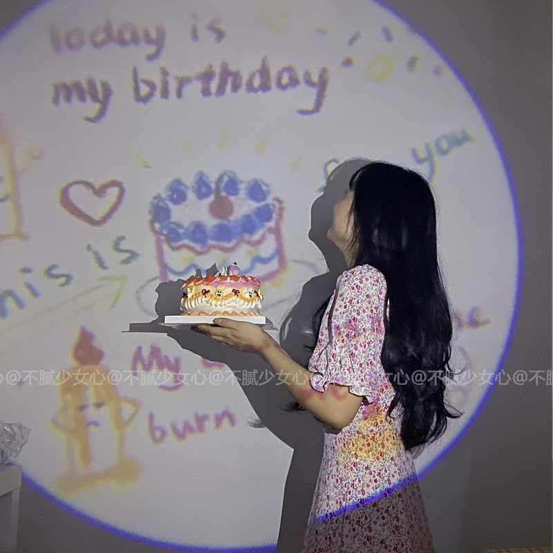 ins网红派对少女心同款生日快乐投影仪