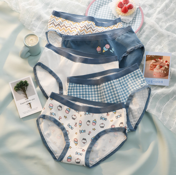 29.9元包邮！黛尔佳人 日系少女纯棉内裤*7条