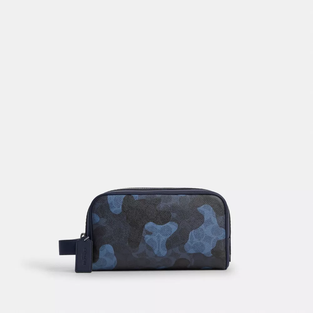 coach small travel kit in signature camo print CX879-SVBLM