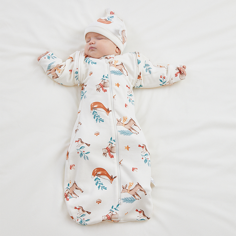 嫚熙官方-防踢被宝宝襁褓恒温睡袋
