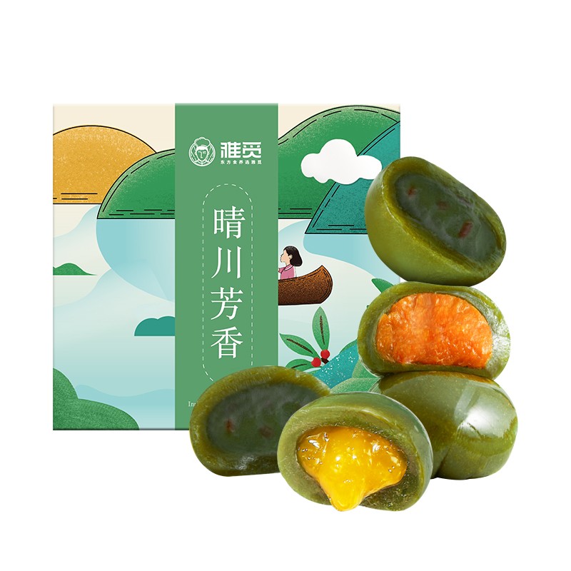 【旗舰店】雅觅 青团抹茶红豆味*4粒(240g） 整盒装