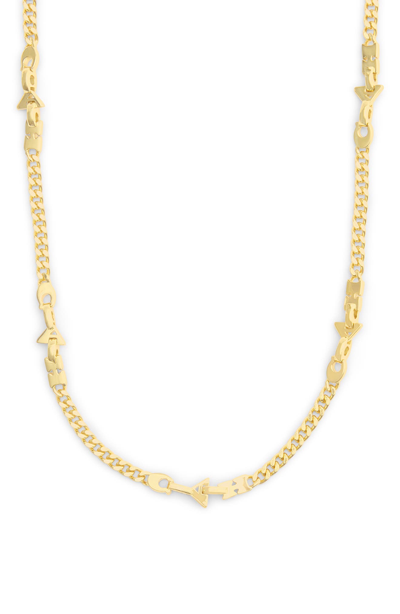 COACH Jumbled Logo Link Necklace