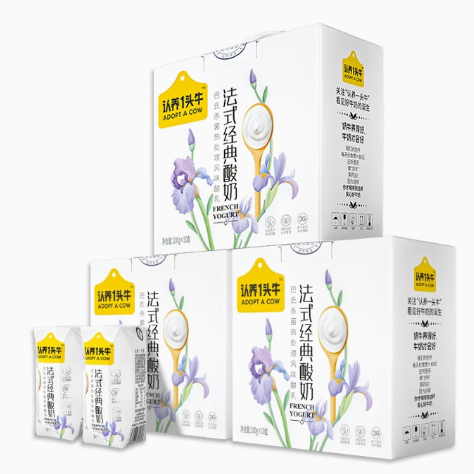 79.9元包邮！认养一头牛法式常温酸奶200g*10盒*3箱