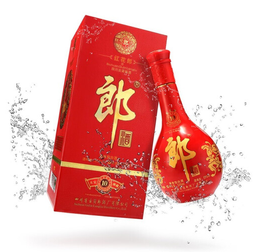 349元包邮！郎酒 红花郎十 53度酱香型白酒 500ml