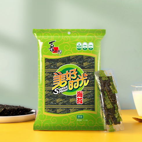 19.9元包邮！喜之郎 美好时光海苔4.5g*6件+赠品