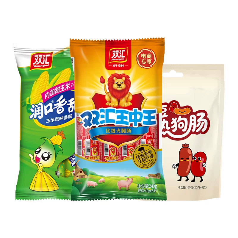 【多口味任选4件】双汇王中王火腿肠泡面拍档玉米肠零食官方旗舰