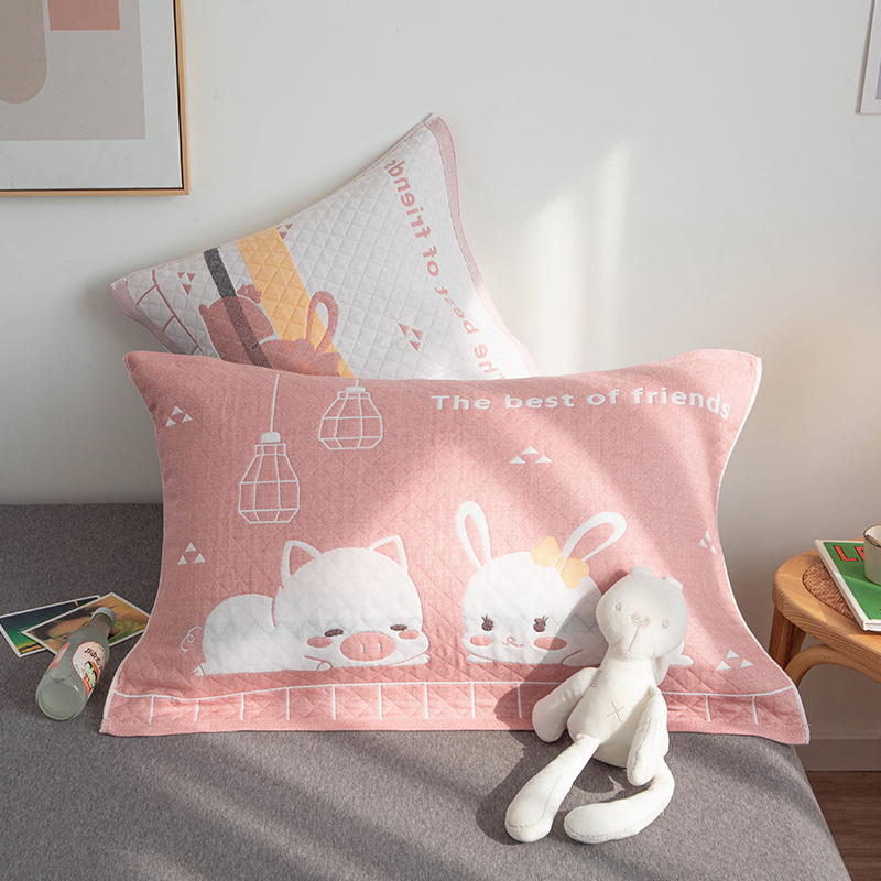 【佐薇家居】双面全棉纱布枕巾2条装