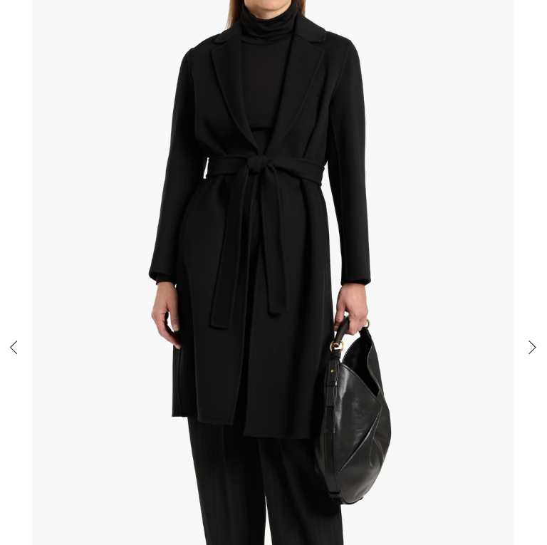 S Max Mara 黑色Pauline羊毛大衣美加站特惠