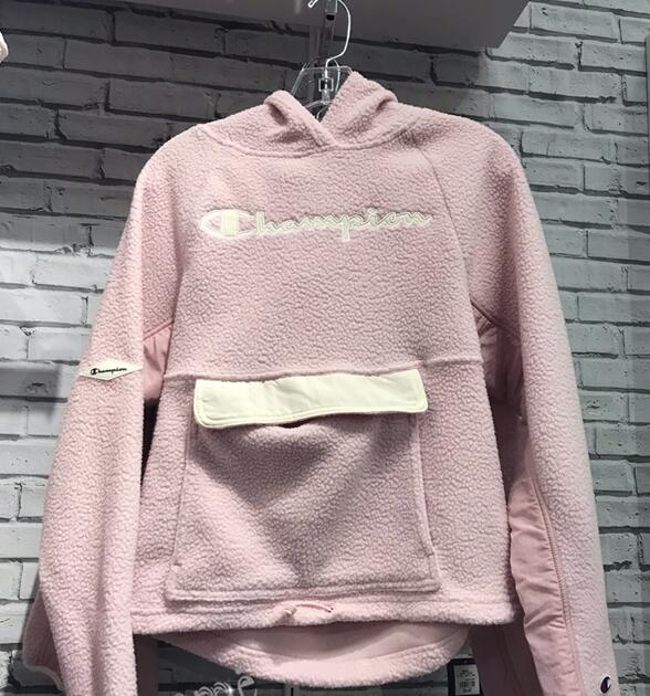 champion冠军女款羊羔毛连帽卫衣