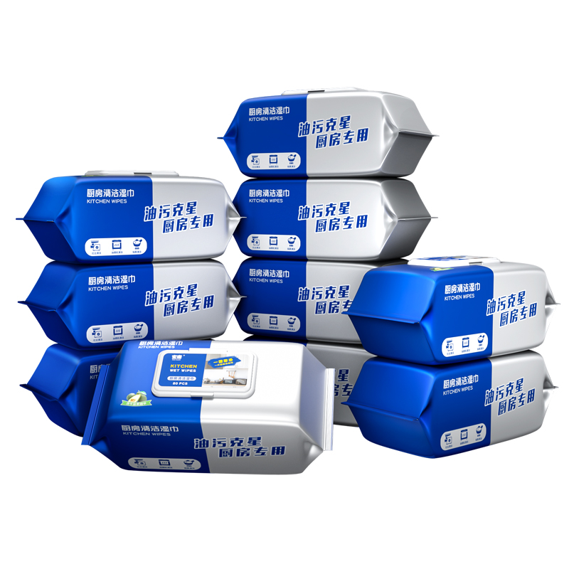 【60片*3包】厨房去油污清洁湿巾
