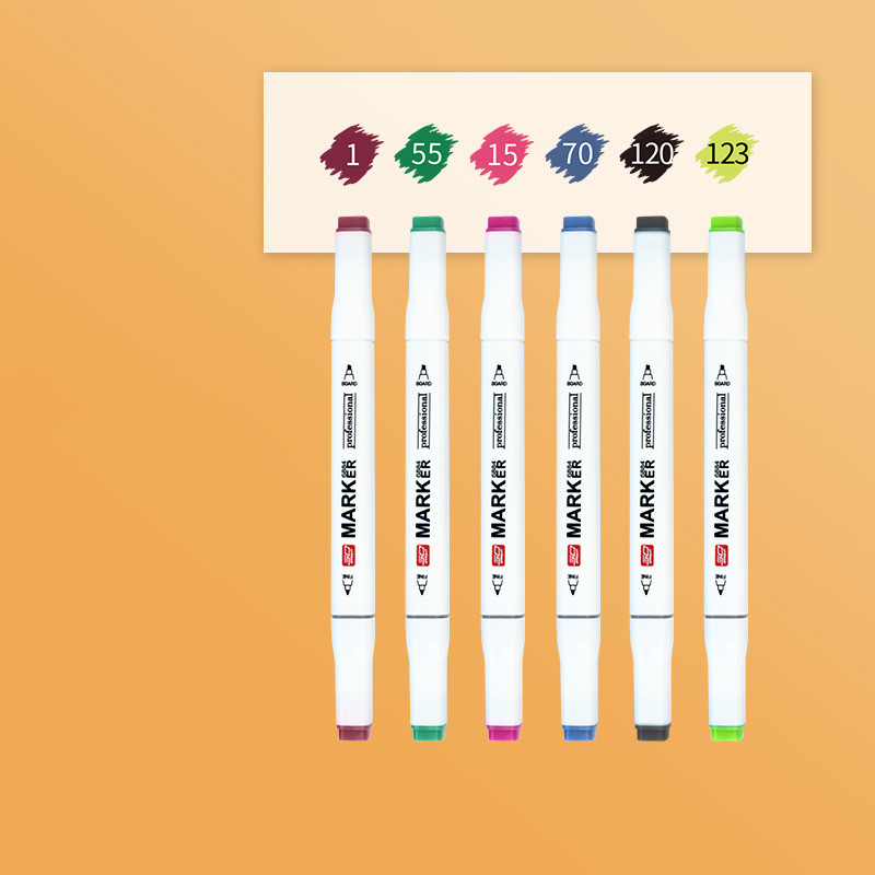 可签到！双头水彩马克笔6支6色