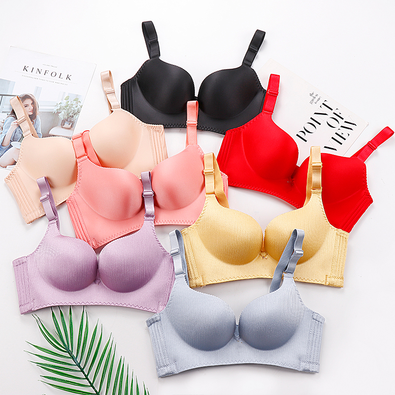 两件49.9！幸福狐狸无钢圈无痕聚拢内衣