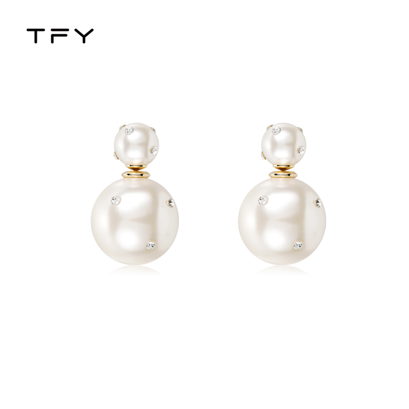【蜜蜂惊喜社】tfy双面珍珠耳钉
