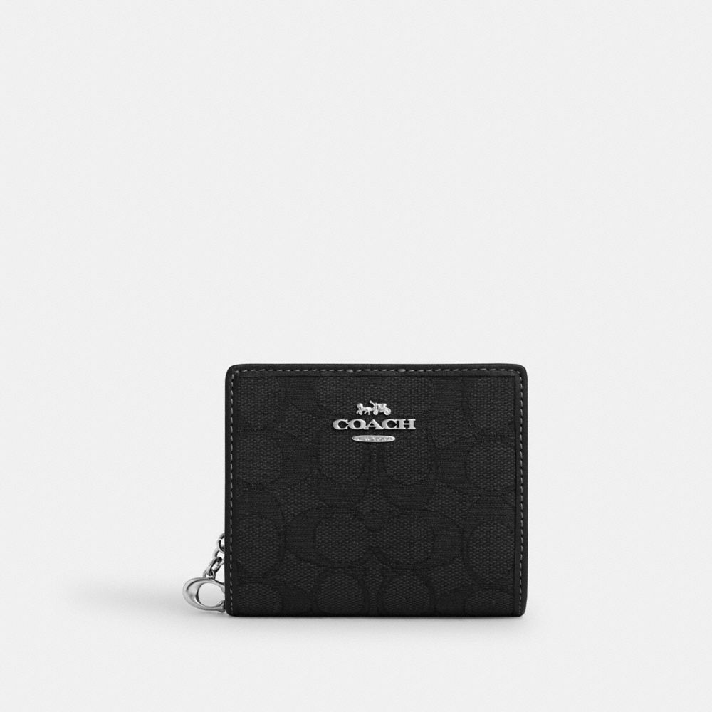 coach snap wallet in signature jacquard CU401-SBKBK