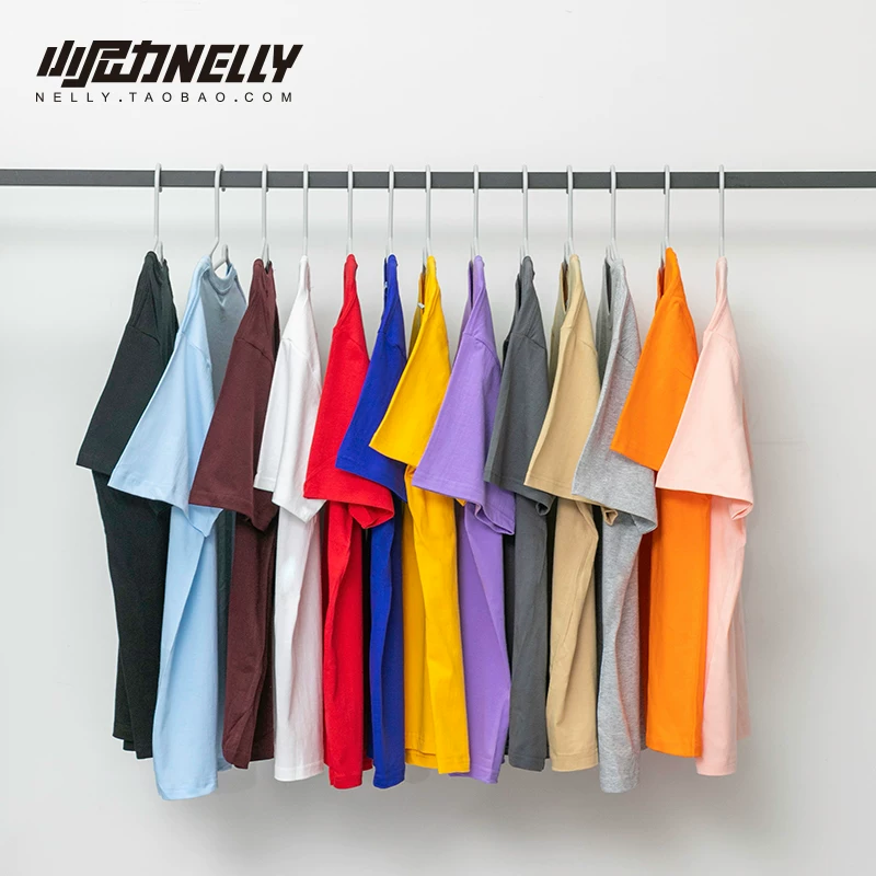 小尼力重磅纯色打底衫纯棉oversize白色短袖T恤男夏季体恤上衣服