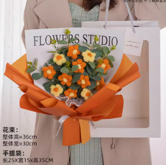 19.9元包邮！手工小雏菊永生花36cm*30cm+送灯串和手提袋