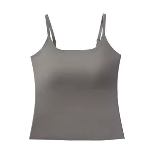 拉夏贝尔吊带背心女带胸垫免穿文胸一体式可外穿内搭打底美背上衣