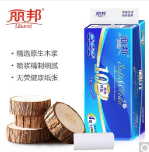 6元包邮！丽邦10卷 卷纸加厚无芯700g
