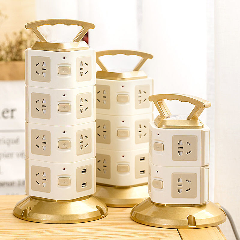 塔型立式插座板家用多功能usb电源插排插多