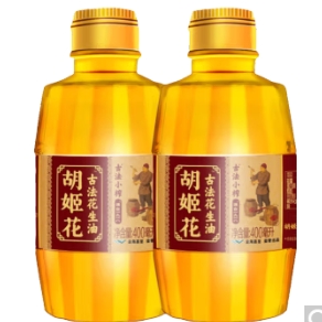 19.76元包邮！胡姬花 古法小榨花生油400ml*2瓶