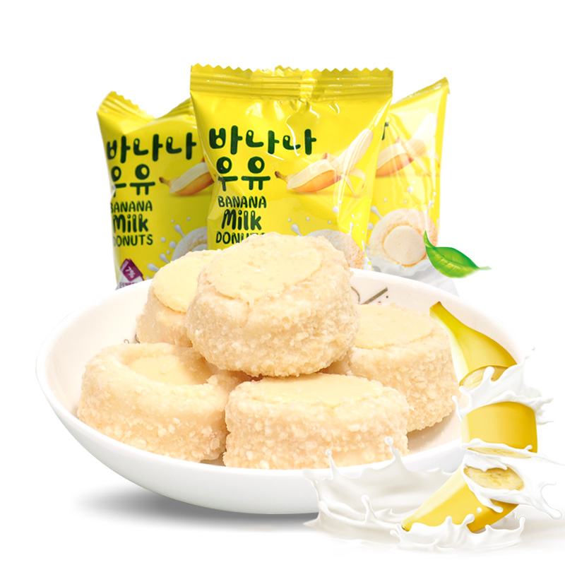 【京东专营】众星 软心香蕉牛奶甜甜圈办公室休闲小零食 400g