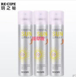 【折33元/瓶】99元包邮！RECIPE玥之秘水晶防晒喷雾180ml*3瓶