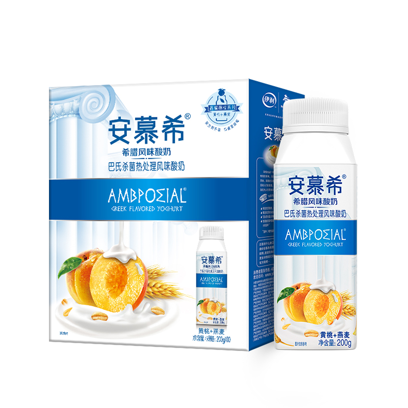 【拍两件】伊利安慕希黄桃燕麦希腊风味酸奶
