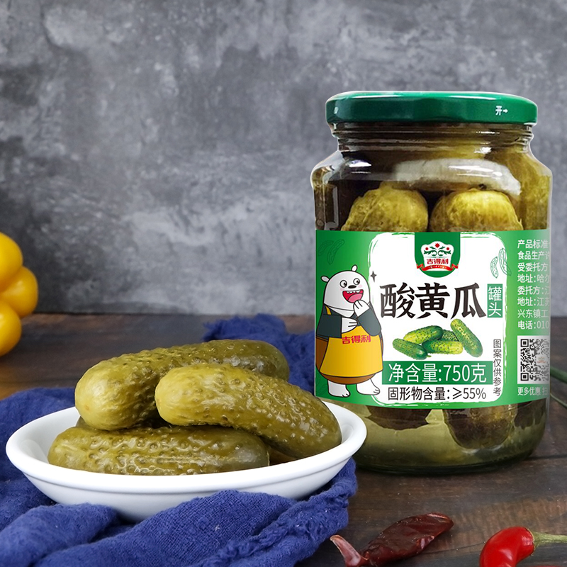 包邮！吉得利俄式酸黄瓜750g