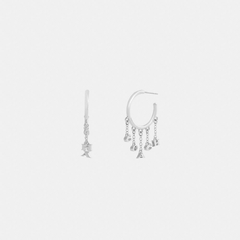 coach coach charm hoop earrings CBW16-SLV