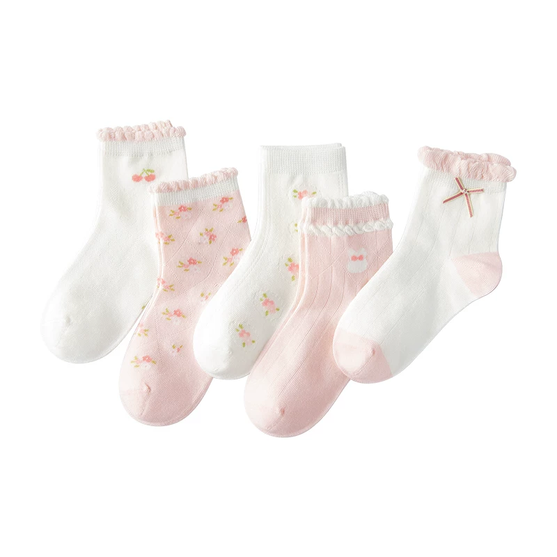 【5双】爱贝迪拉A类纯棉童袜