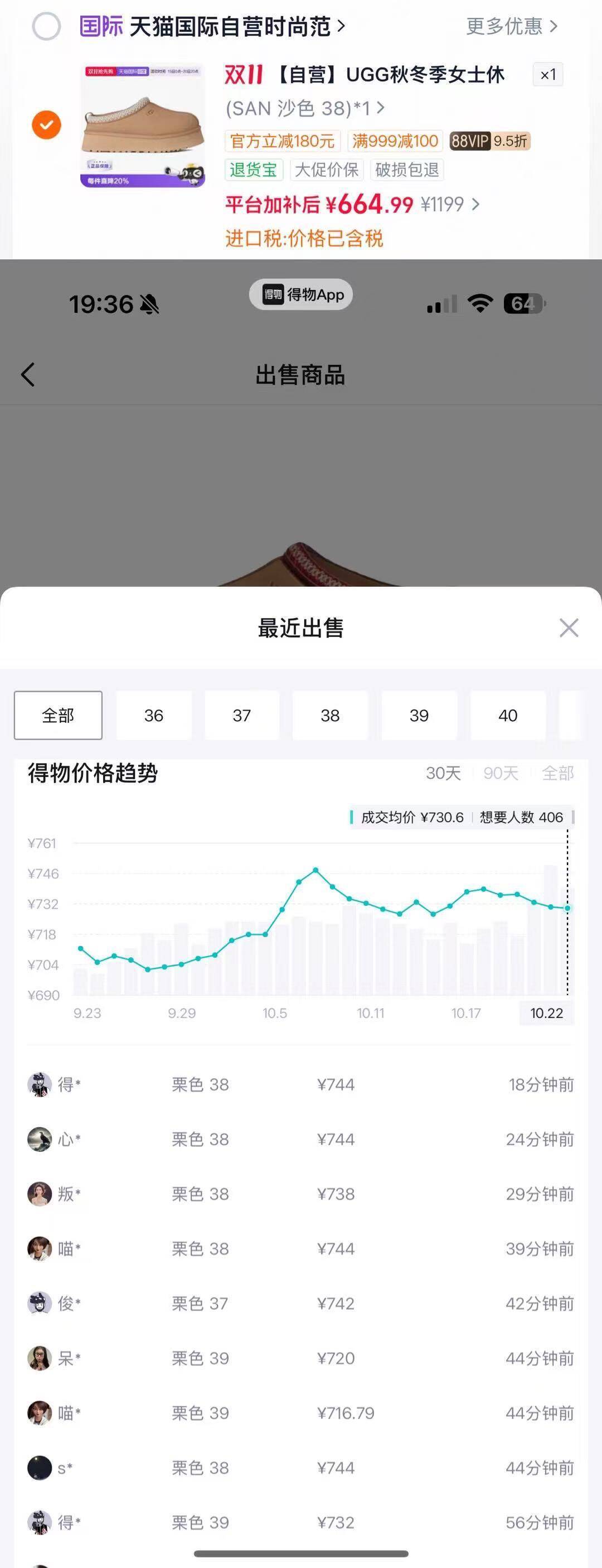 天猫国际UGG羊毛靴叠加30淘金币+购物金，到手价631元