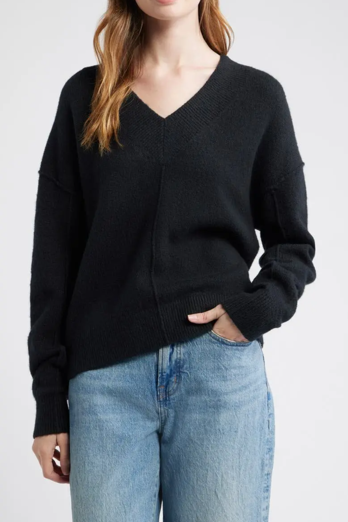 Madewell Calina Deep V-Neck Sweater