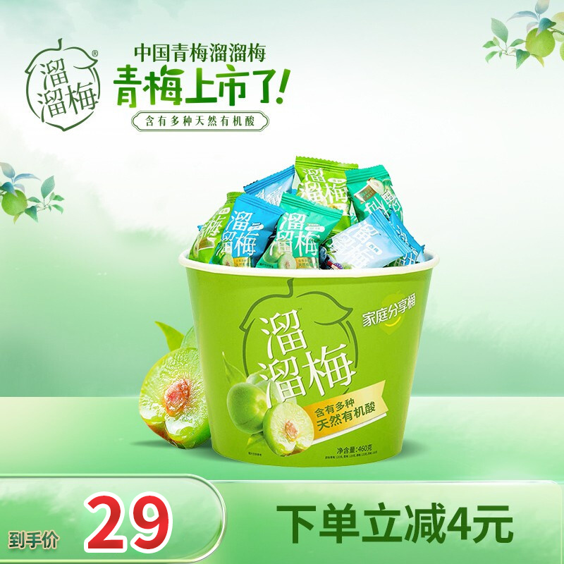 【漏洞29】溜溜梅 青梅西梅酸话梅子果干家庭分享桶460g