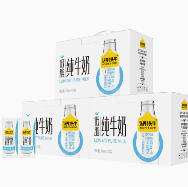 【史低价】99元包邮！认养一头牛低脂纯牛奶200ml*10盒*3箱