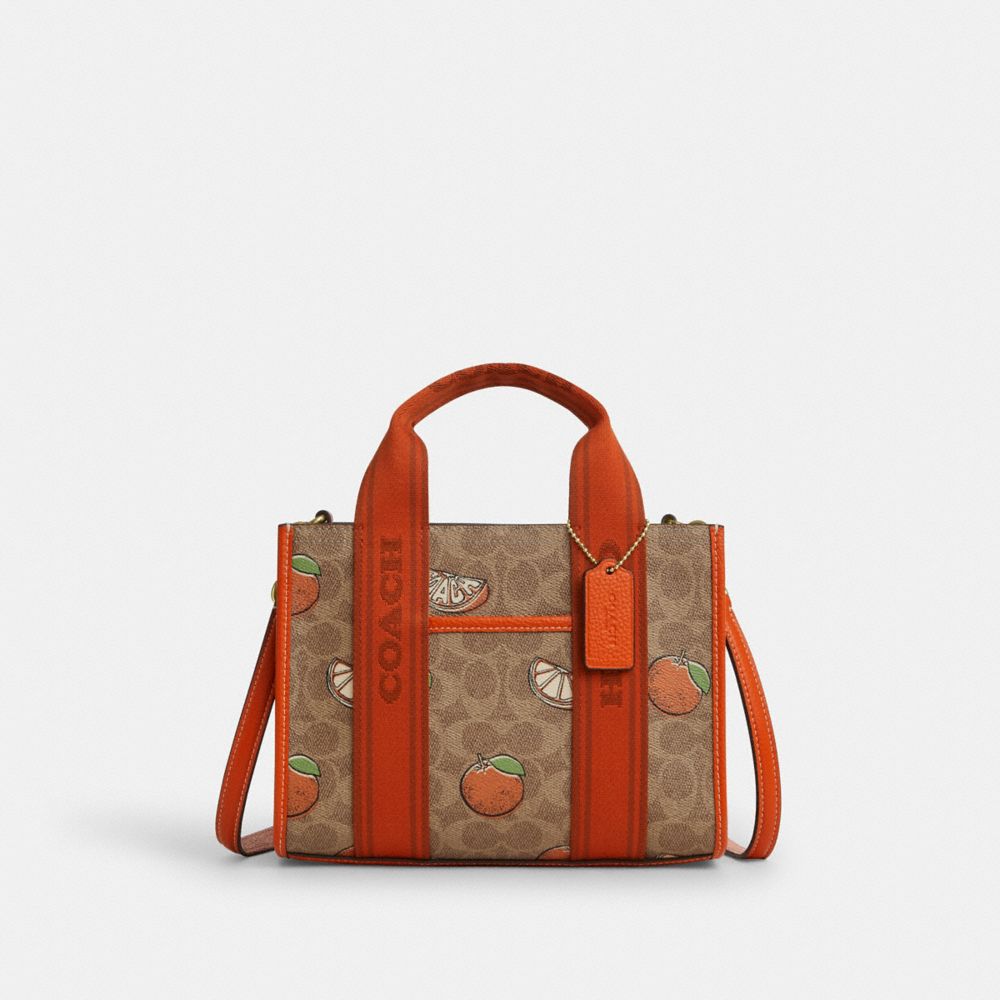 coach smith tote bag 24 in signature canvas with orange print CAR81-IMTAM