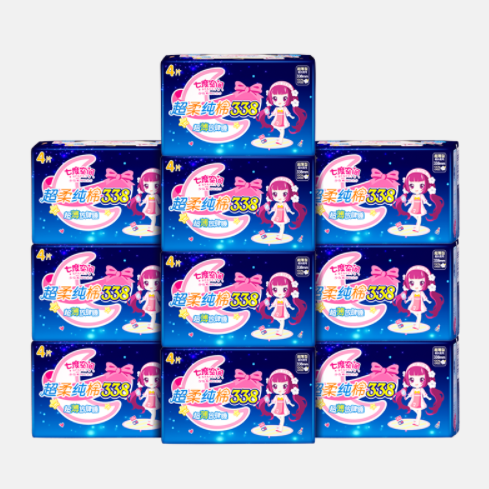 29.9元包邮！七度空间 超长夜用卫生巾 338mm*40片
