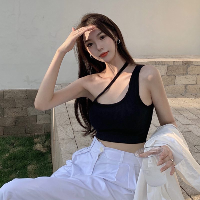 张艺涵严选店辣妹斜肩小吊带背心