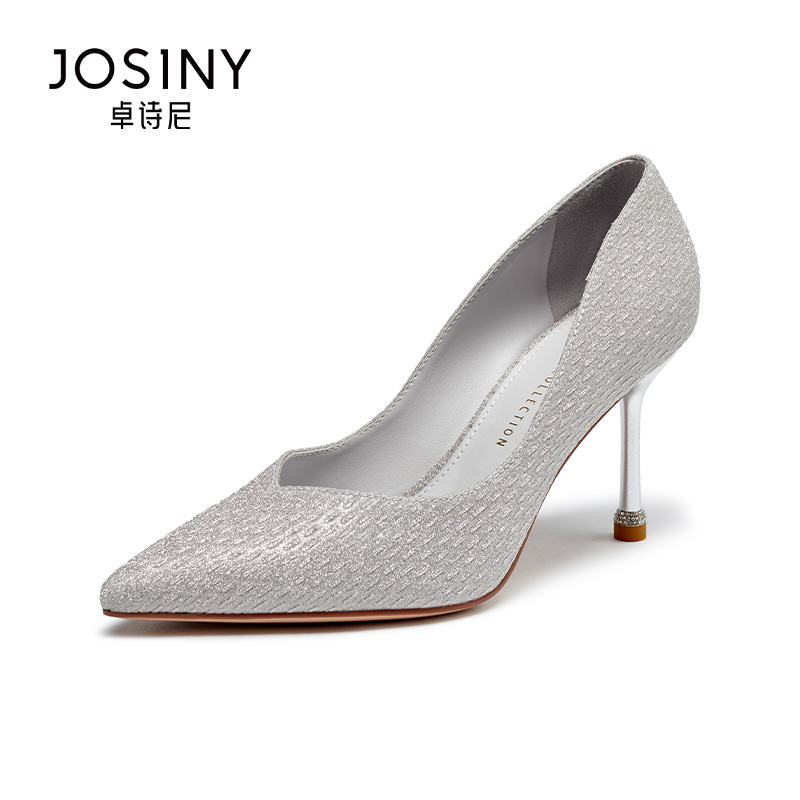 新品三折！卓诗尼高低跟百搭春夏款单鞋女