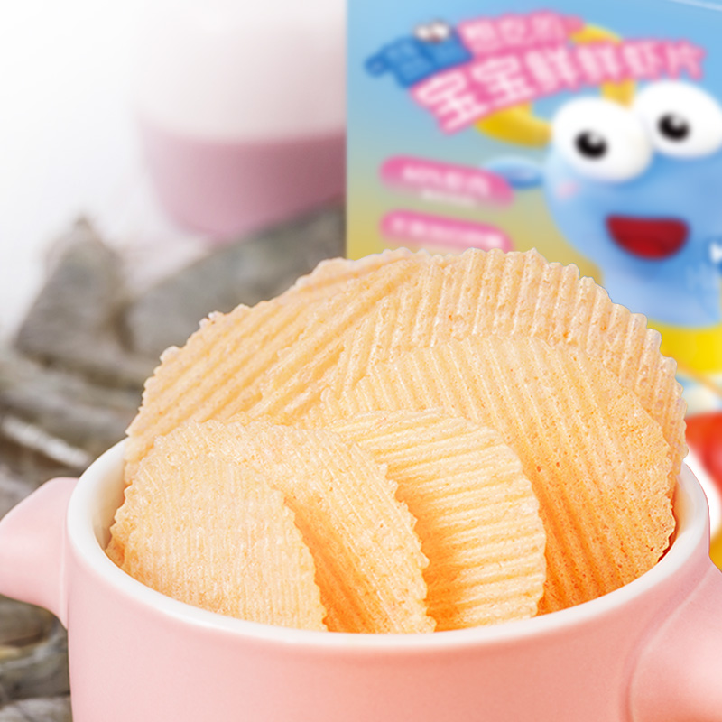 【小鹿蓝蓝_宝宝虾片4盒】零食无添加糖饼干