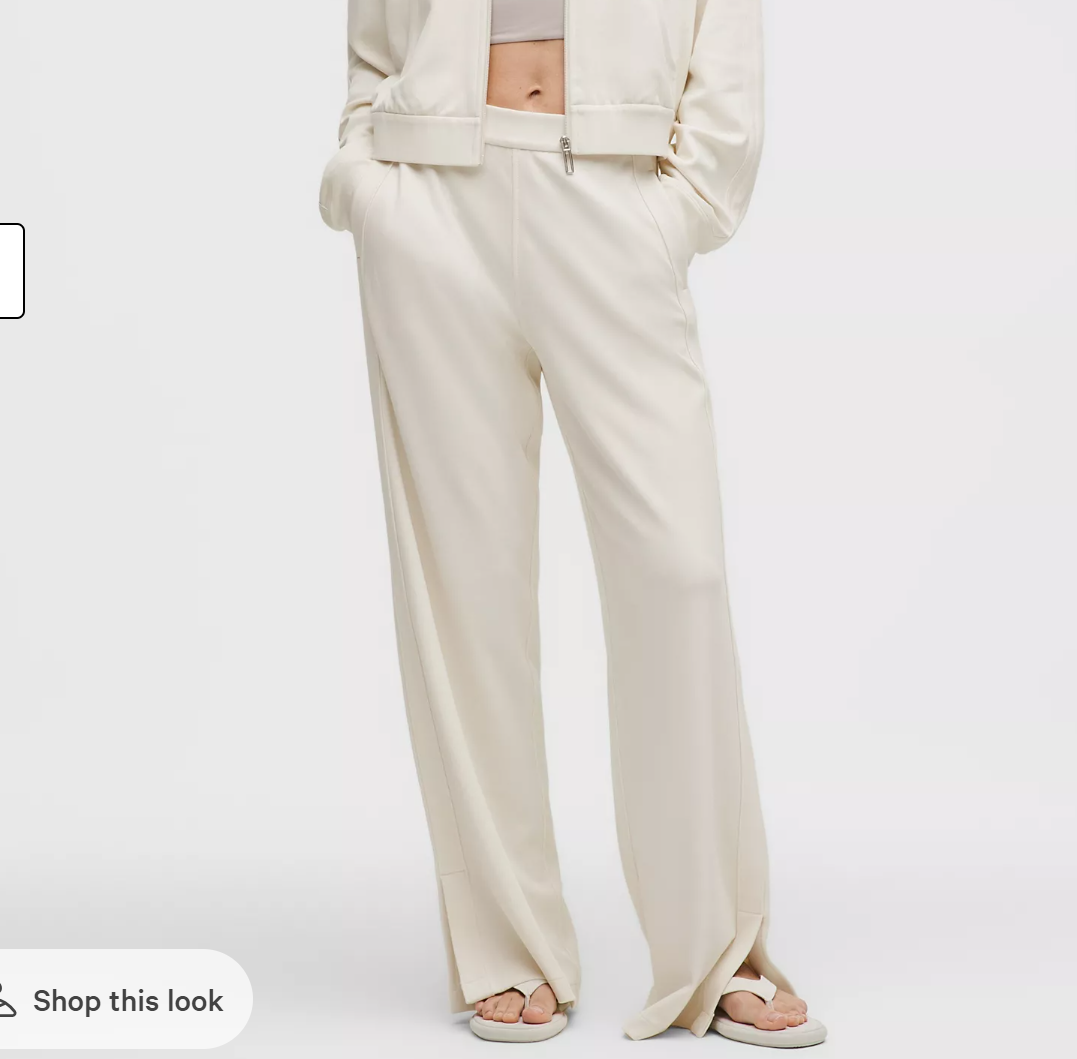 Lululemon Softstreme高腰珠地阔腿分叉裤6.6折特惠