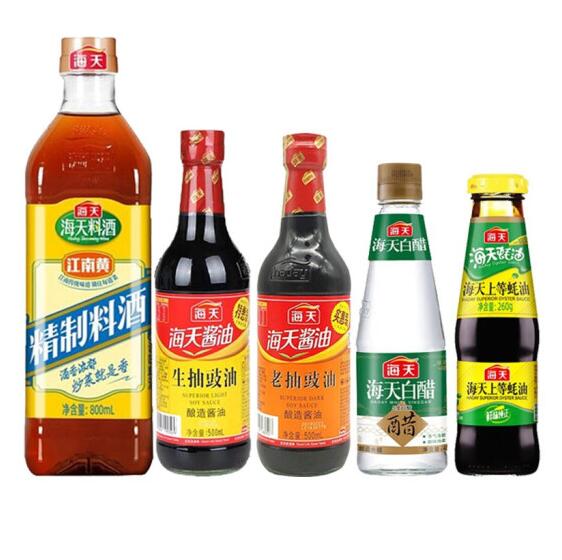 19.9元包邮！海天 生抽+老抽+白醋+耗油+料酒