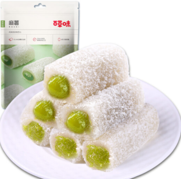 【限山东地区】3.9元！百草味 抹茶味夹心麻薯210g/袋