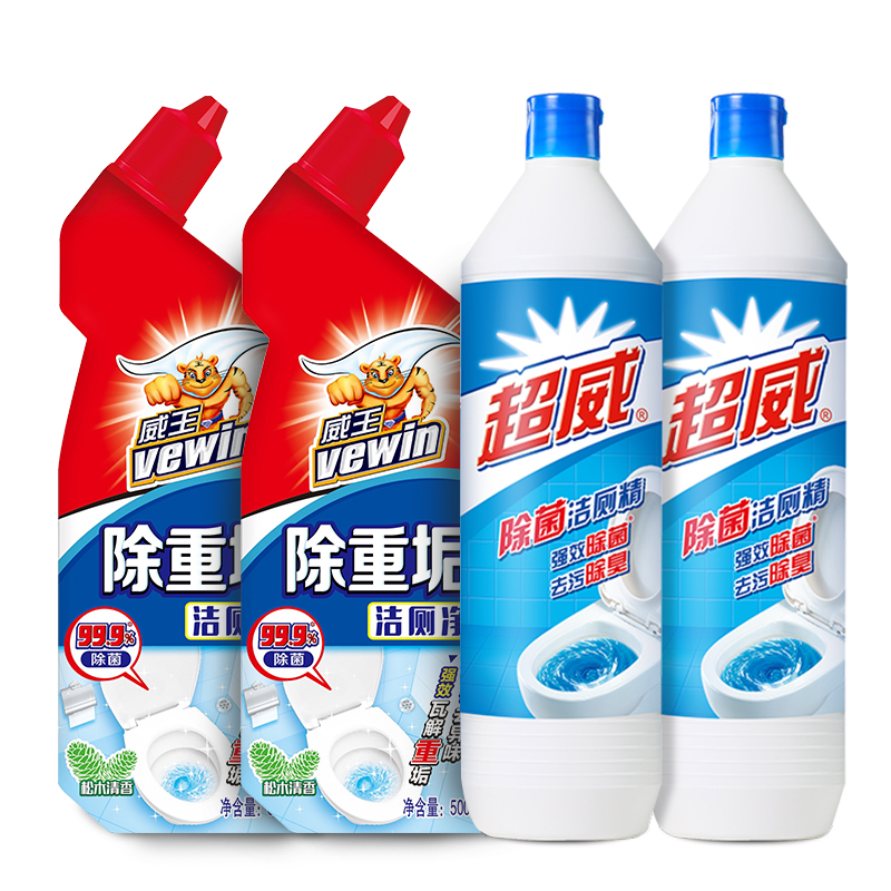 19.9元包邮！超威 洁厕灵马桶清洁剂4*500g
