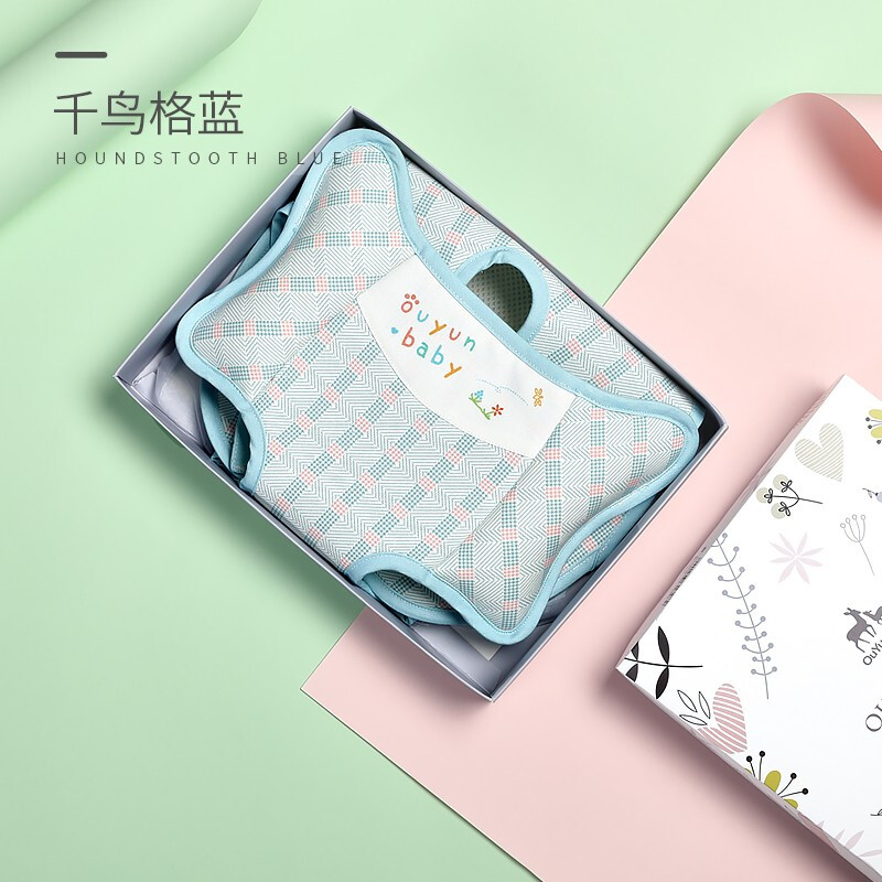 欧孕（OUYUN）婴儿苎麻凉席儿童宝宝席子夏季垫子高景观推车透气席子 推车凉席(苎麻蓝格；70cm×38cm) 盒装