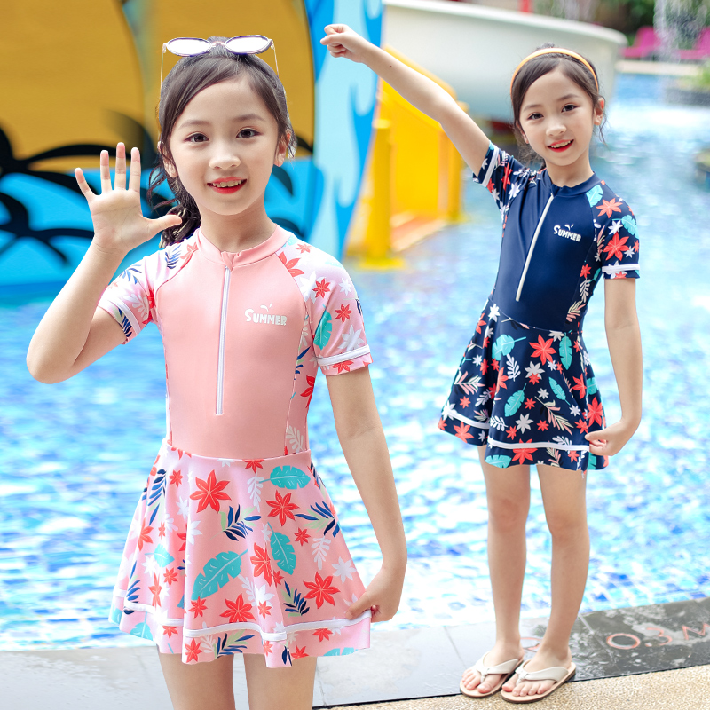 中小女童连体泳衣游泳裙