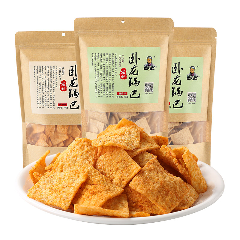卧龙休闲食品老灶锅巴量贩装400g*3